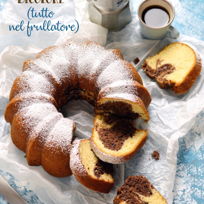 Ciambellone morbidissimo bicolore (tutto nel frullatore)
