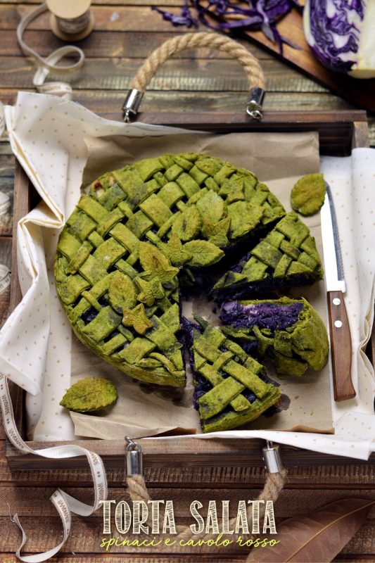 Torta salata spinaci e cavolo rosso
