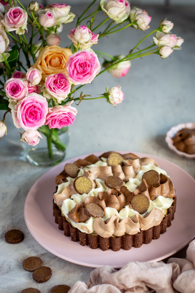 Tarte nocciola e tre cioccolati